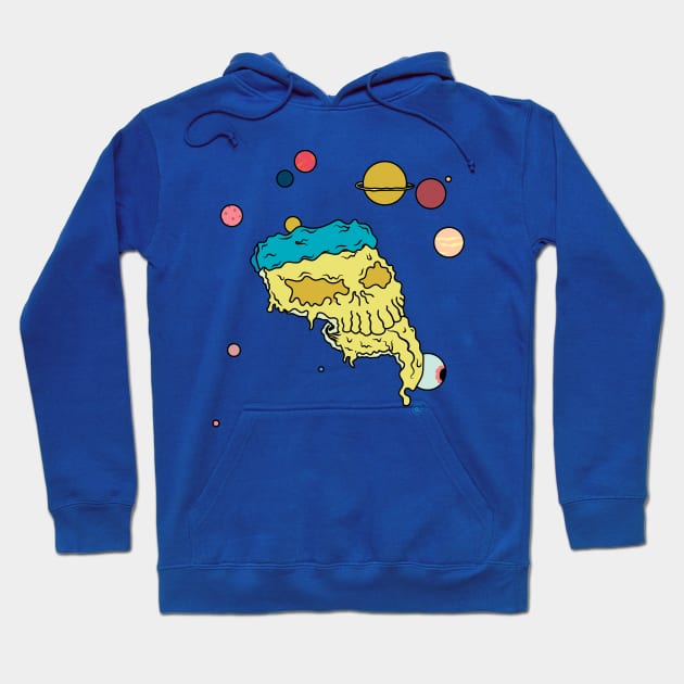 Planet Pizza Face Hoodie by CalebLindenDesign